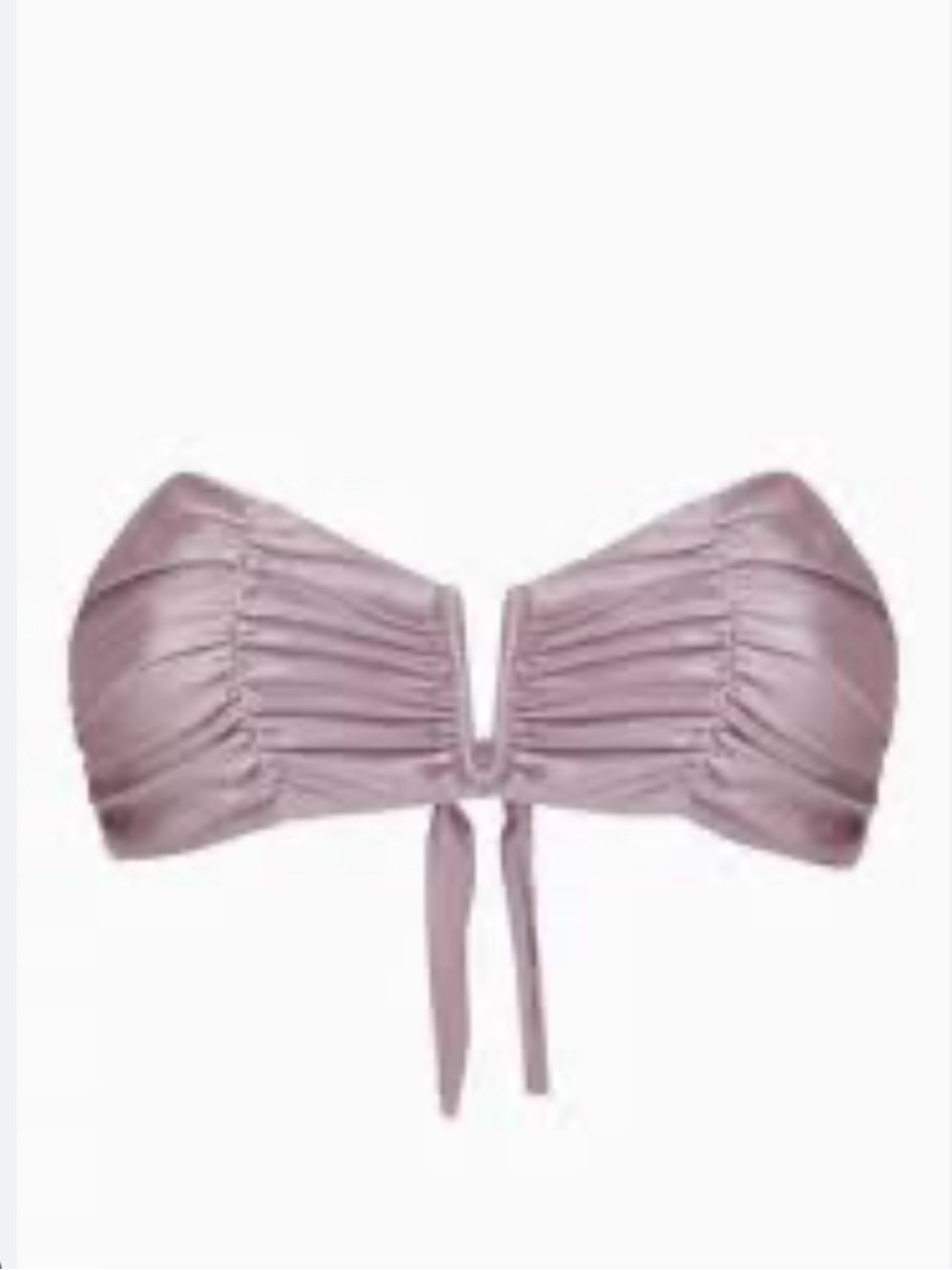 PQ Swim Lilac Ruched Bandeau Bikini Top Small New